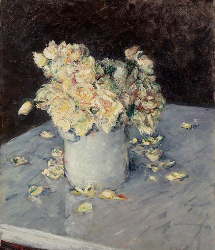 Cailebotte_-Yellow Roses in a Vase, 1882, Dallas Museum of Art